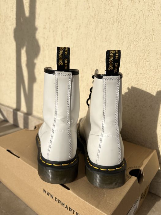 Ghete Dr Martens 1460 white smooth