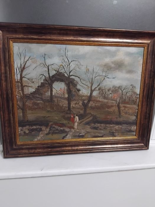 Старинна картина масло с размери 60 / 50 см.