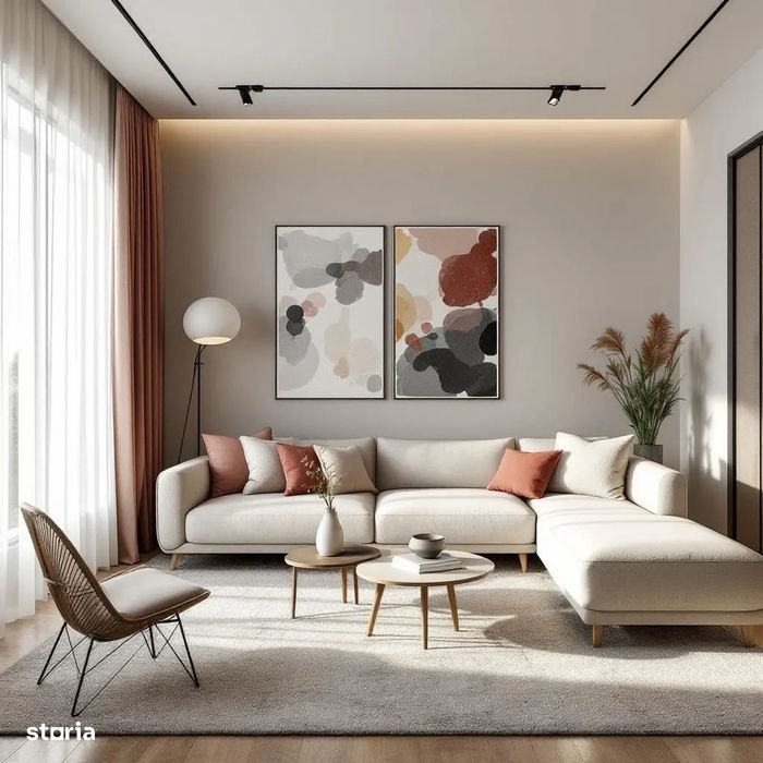 Apartament cu 2 camere, terasa ampla 14.40 mp, ansamblu cu piscina