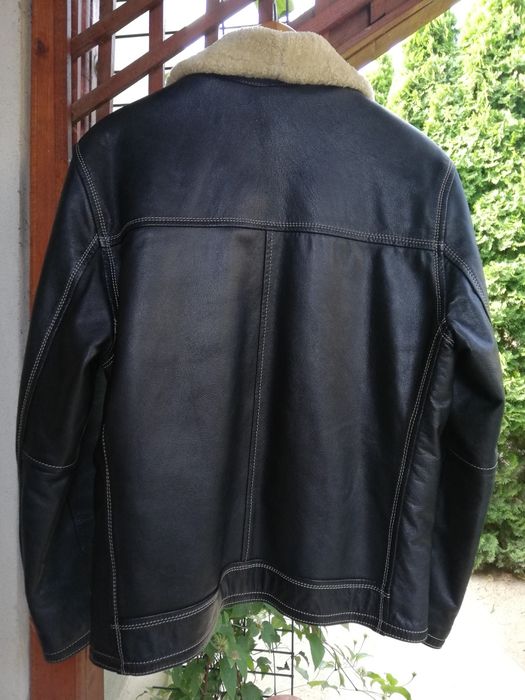 Geaca piele bărbati Aviator Milano M/L cu blana