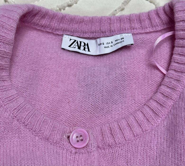 розовый кардиган ZARA.