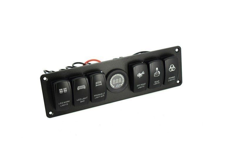 Panou Jeep ATV cu intrerupatoare Voltmetru + 6 intrerupatoare  cod09