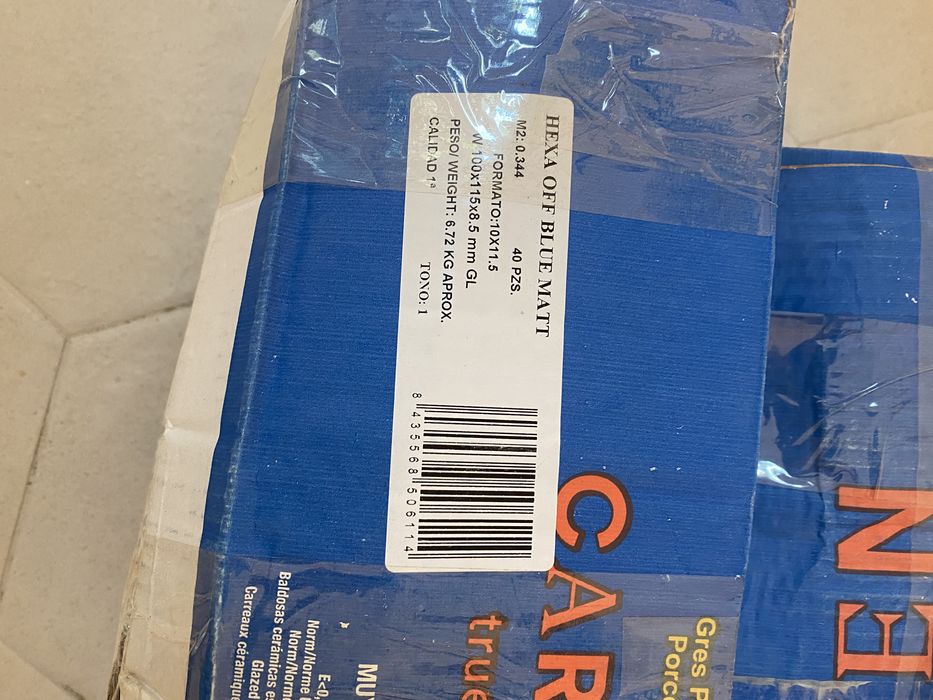 Gresie/faianta hexagon blue matt