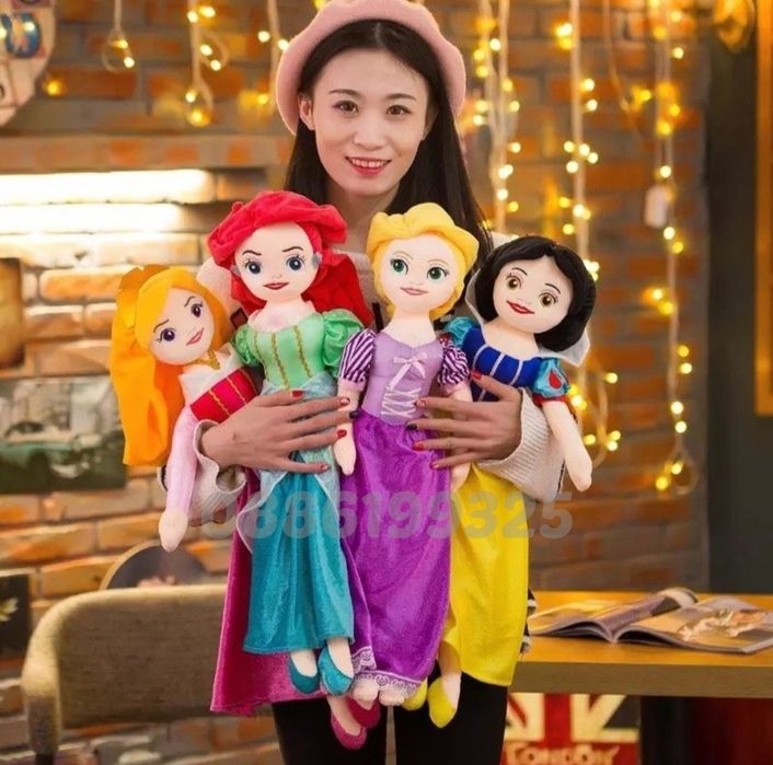 Плюшена кукла Принцеса 55см, Ариел, Снежанка, Рапунцел и др