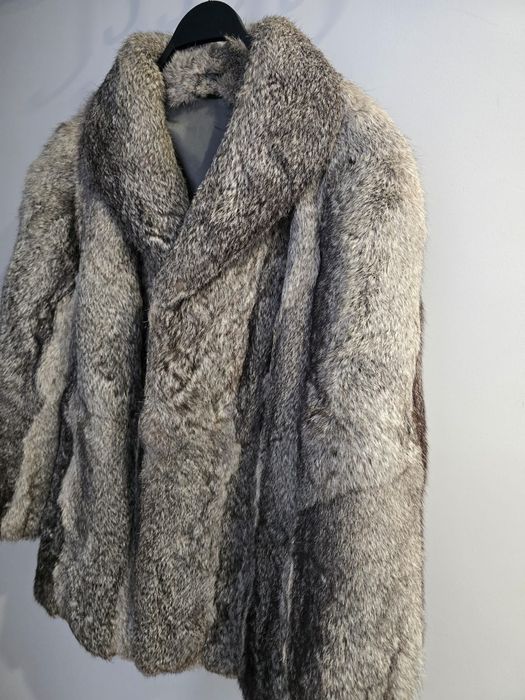 Палто от естествена кожа с косъм