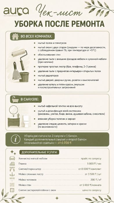 Уборка квартир и домов, клининг