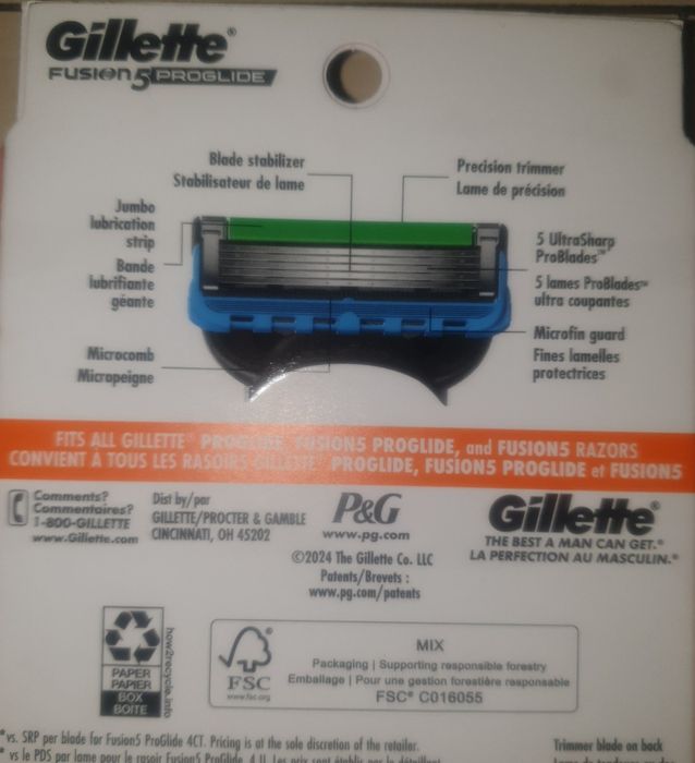 Set 8 rezerve Gillette Proglide USA