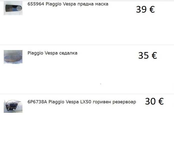 655964 Piaggio Vespa предна маска