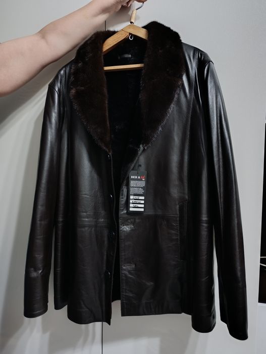 Дублёнка натуралка кожа/норка