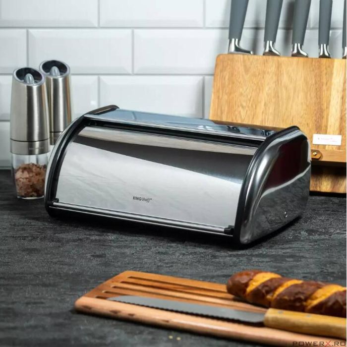 Cutie pentru paine, argintiu, 36x24x15 cm, KingHoff