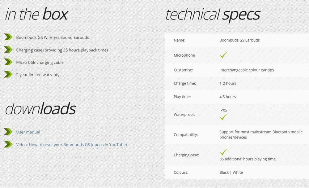 Спортни Bluetooth Слушалки Boompods Boombuds GS