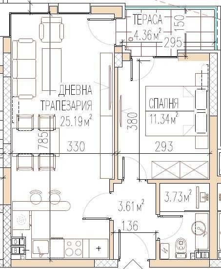 Продава се Двустаен апартамент в Пловдив, Остромила - 63 кв.м за 1150 €/кв.м - Снимка #1