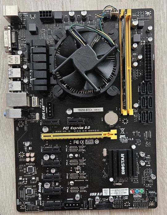Kit MB+CPU+RAM Biostar TB250-BTC+ | Intel Celeron 3.0GHz | 4Gb DDR4