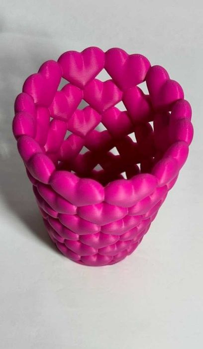 Suport pixuri / pensule machiaj – model inimioare.