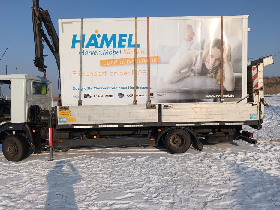 Închiriere Autocamion 12t cu Macara 3.5t + Autoplatformă | Transport