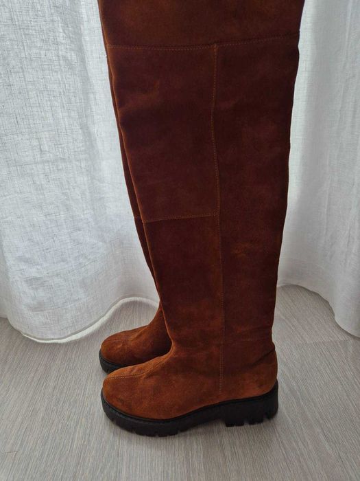 Cizme peste genunchi, piele naturala [purtate o singura data]