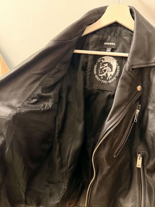 Оригинално мъжко кожено яке Diesel XL – 100% Lambskin – като ново