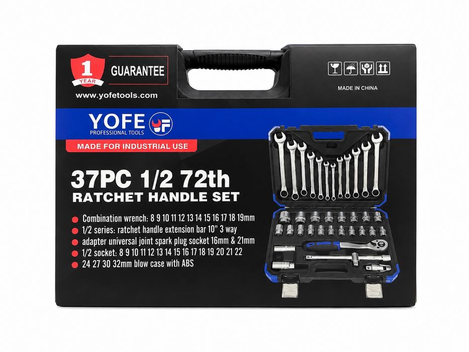 Профессиональный набор ключей и головок 37PCS YOFE в кейсе