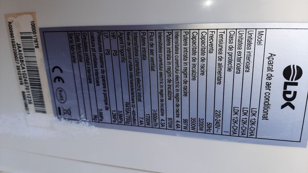 Aer conditionat 9000 btu Ldk.