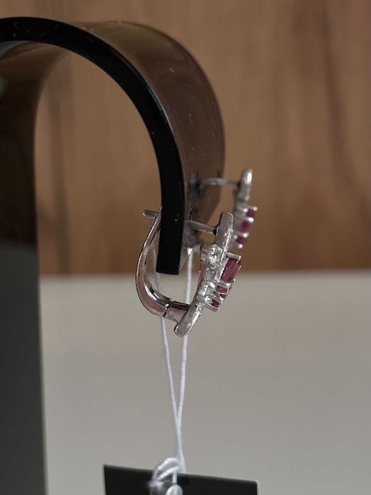 Сребърни обеци с инкрустации – проба 925 – 4,98 г