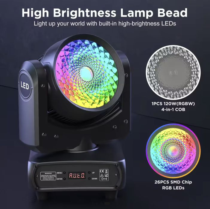 Прдавам Moving head Fieryzeal 150W RGBW   4 бр. Нови!