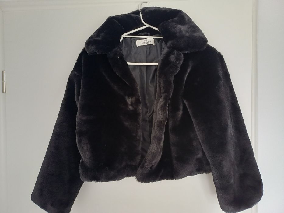 Haină blană artificială, H&M, mărimea 134/140