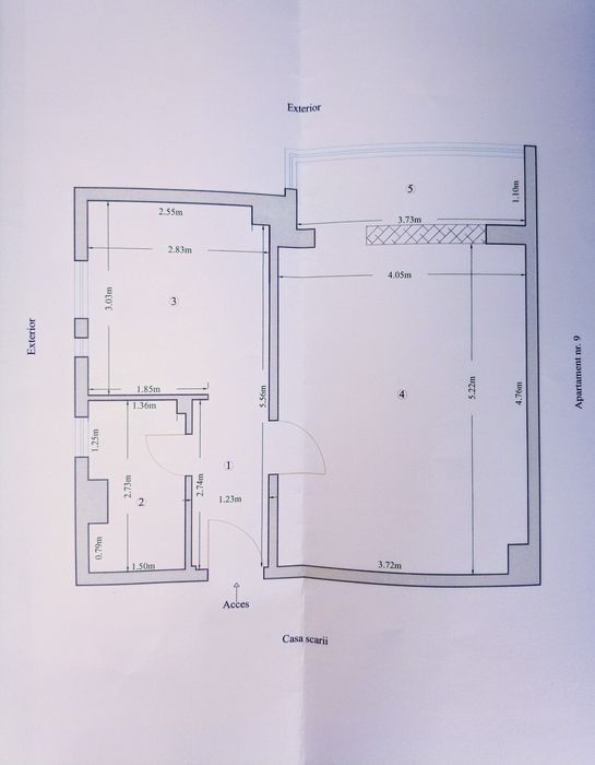 Garsonieră spațioasă, confort 1, 40,9 mp, etaj 2, complet mobilată – Târgu Ocna