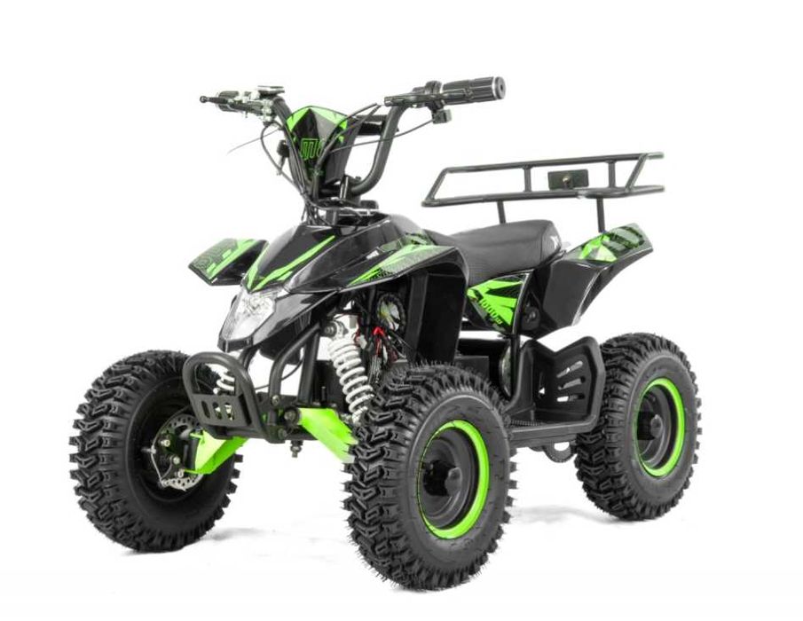 Atv electric copii XTR E-M8 1000W, culoare negru/verde