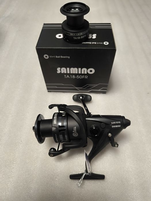 SET 2 Mulinete Crap SAIMINO TA18-50FR cu baitrunner 12 Rulmenti