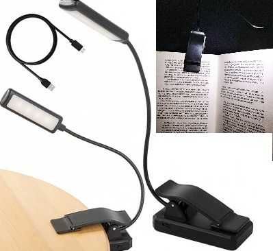 Безжична лампа с щипка за четене на книга
