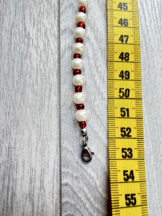 Colier handmade cu perle si inima