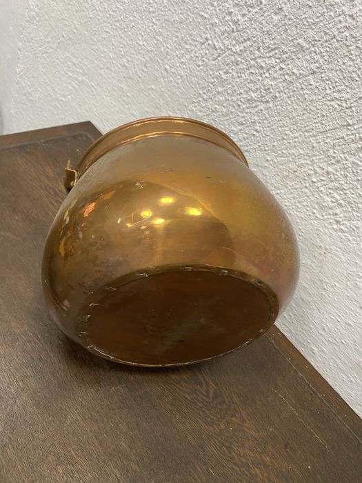 Меден съд котле с дръжка Франция 1940 1960 меден казан