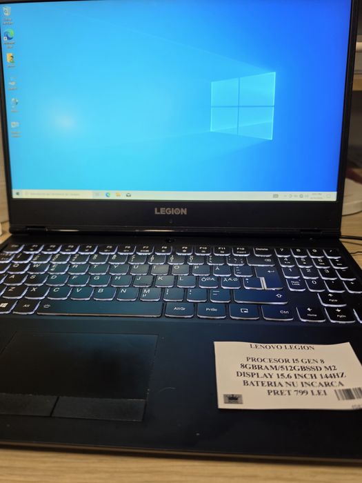 Amanet Royal: Lenovo Legio/ i5 Gen 8 /SSD 512GB M2/ 8GB Ram/bateria nu incarca