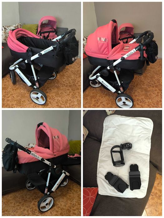 Бебешка количка Lorelli MONZA 3 2в1 Rose and Black