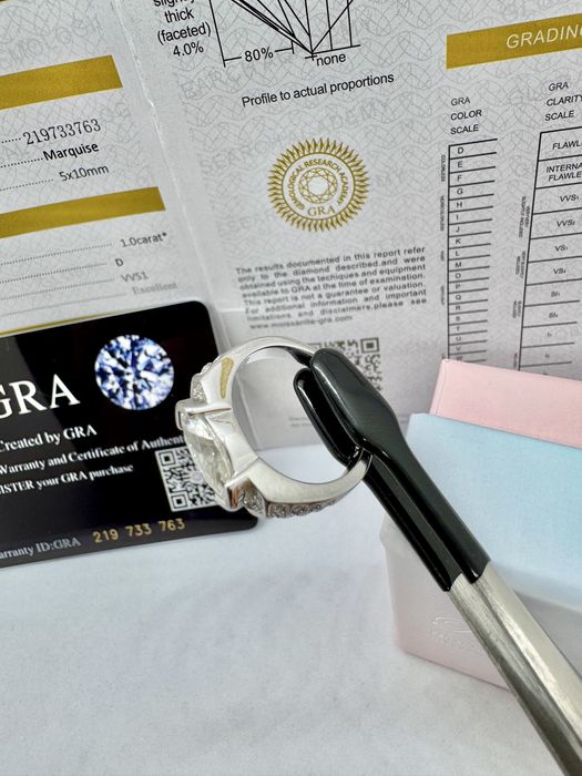 Сребърен пръстен с мойсанит (Диамант) 1 карат