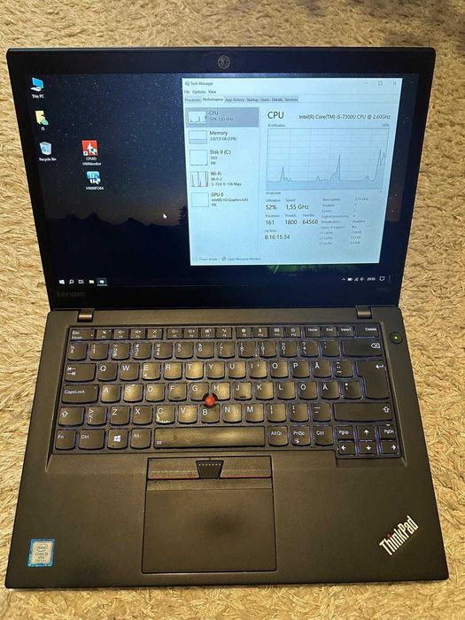 Laptop Lenovo I5 gen 7 7300U 8 GB Ram SSD 256 GB 2X Baterii