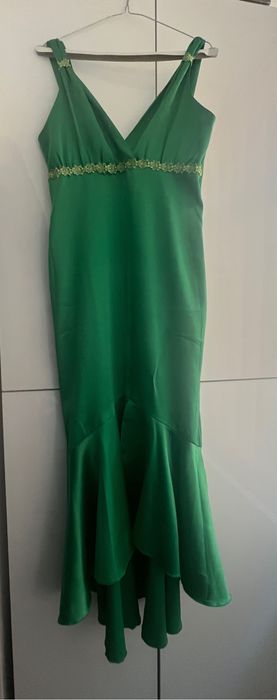 Rochie de ocazie saten verde
