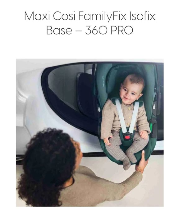 Maxi-Cosi Стол за кола Coral 360 - Зелен + база  FamilyFix 360 PRO