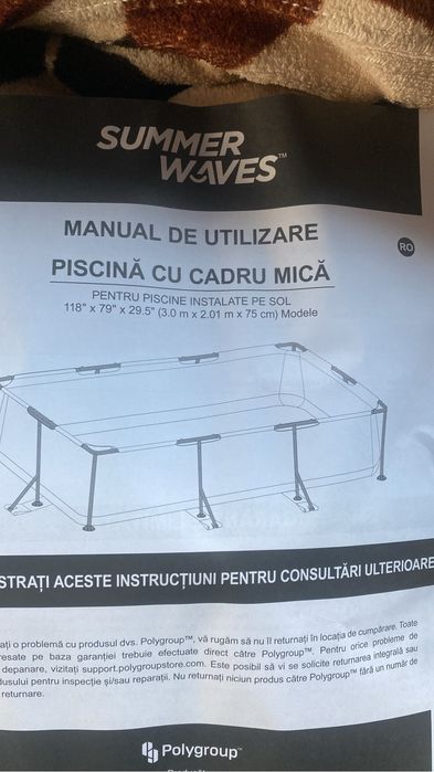 Piscina 3m/2m folosita o singura vara