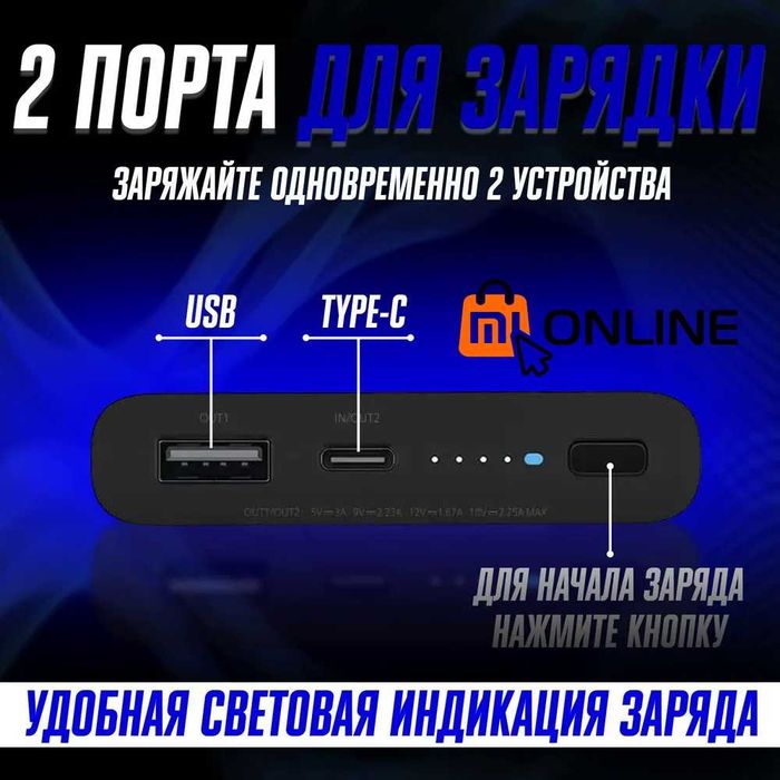 Беспроводной Power Bank/повербанк Xiaomi Mi 10000 Wireless, повер банк