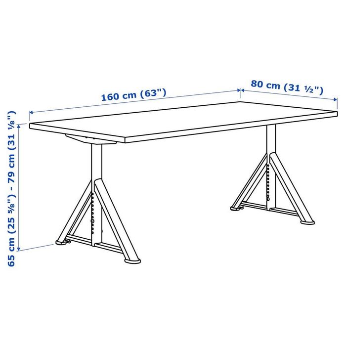 Birou cu înălţime reglabilă IKEA IDASEN maro/gri închis, 160x80 cm