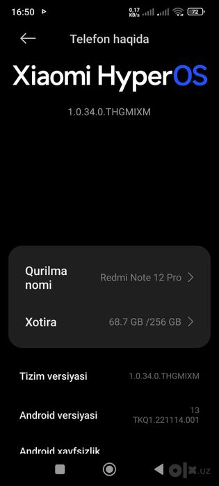 Redmi not 12    pro