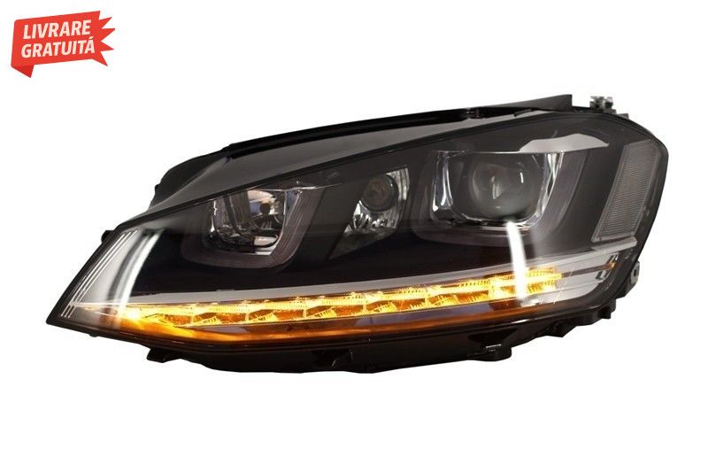 Faruri 3D LED VW Golf VII (2012-2017) R-Line LED Semnalizare Dinamica