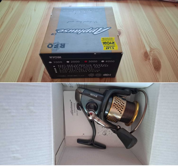Mulineta spinning Ryobi Applause CR 3000 (NCRT Rotor), corp metal, frana micrometrica fata, discuri carbon, tambur AL cu fir monofilament Ø0.20