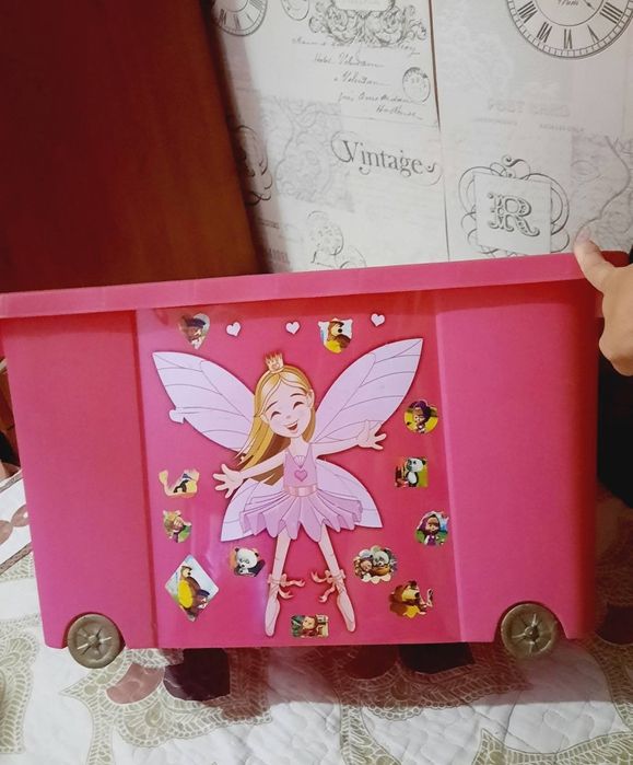 Cufăr cu roți pentru depozitare jucării