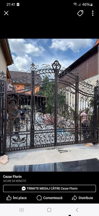 Porți și panouri de gard din fier forjat