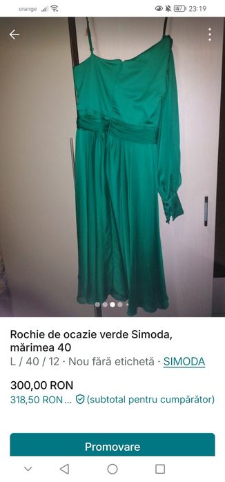 Rochie de ocazie verde Simoda mărimea 40