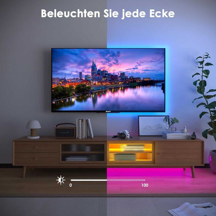 HOVVIDA LED лента 5 м, 30 светодиода/метър, 1 x 5 м, RGB LED лента