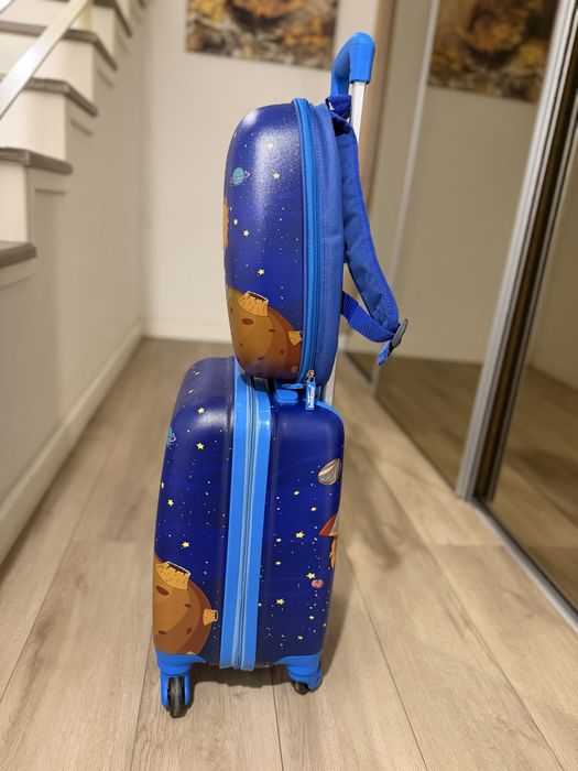Set troller si rucsac de calatorie pentru copii