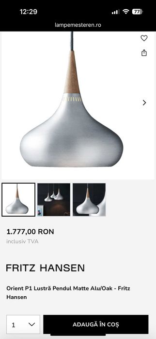 Lustra pendul Fritz Hansen Orient P1